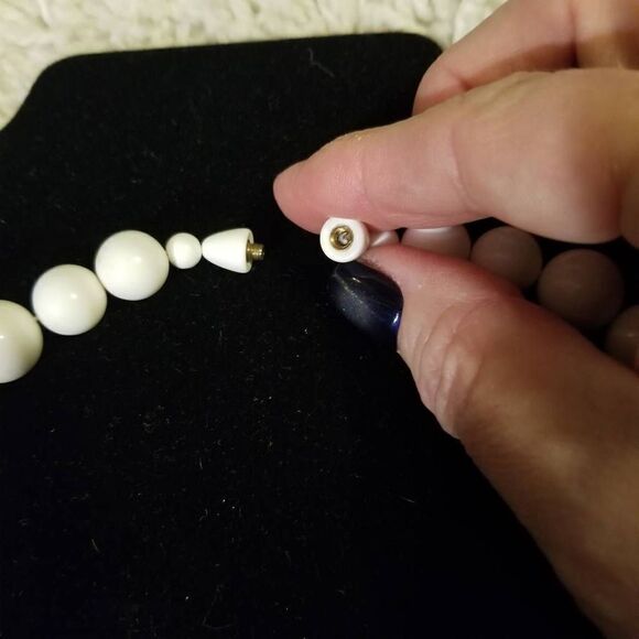 Vintage MOD Black White Chunky Geo Bead Necklace | eBay Vintage MOD Black White Chunky Geo Bead Necklace